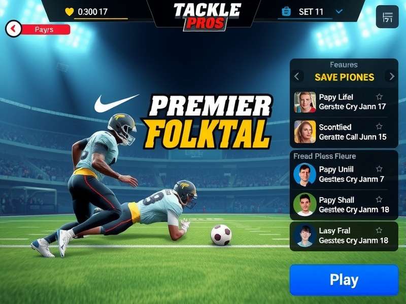 Premier Tackle Pros gameplay screenshot showing football action